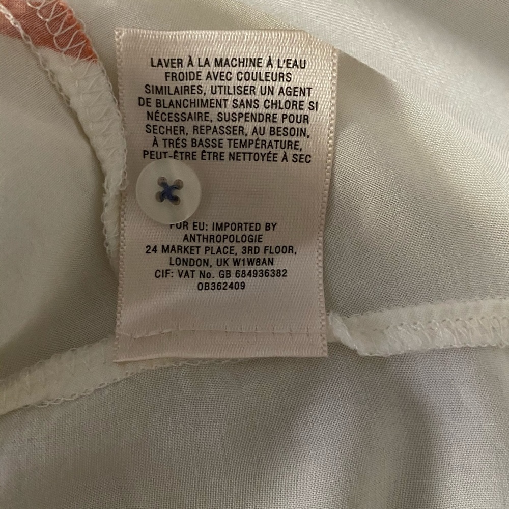 Anthropologie Maeve Off White Floral Button Down